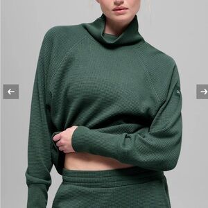ALO Yoga Forest Green Mock Neck Sweater
